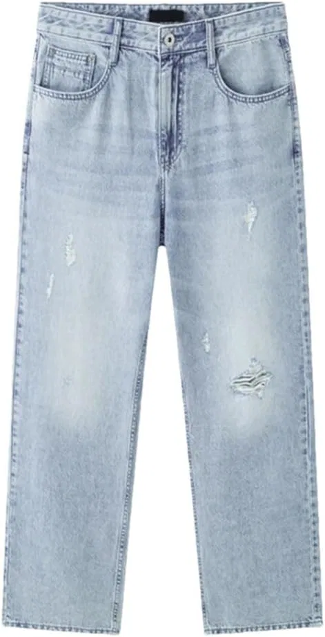 Джинсы свободные, vintage, Light Blue