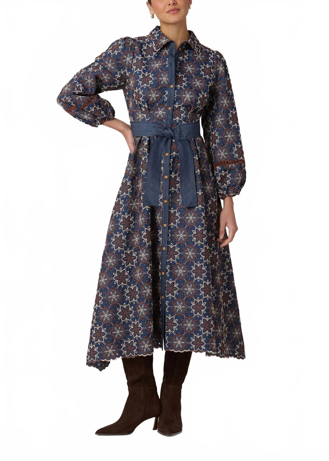 

Женское платье Shania в цвете «темно-синий умбра-песок» Shoshanna, Navy Umber Sand