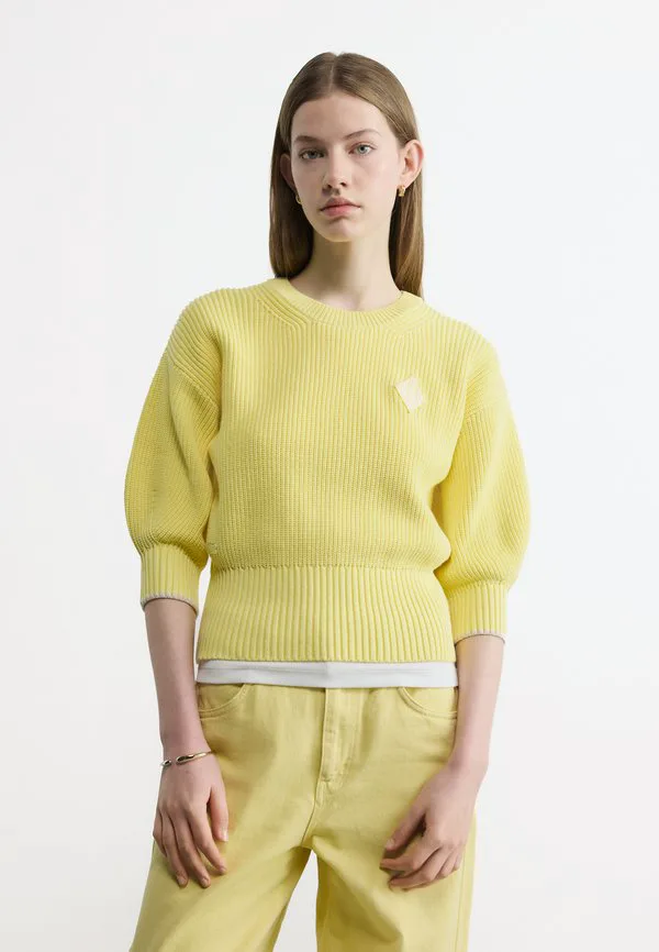 Джемпер Lacoste Jaune, однотонный, желтый