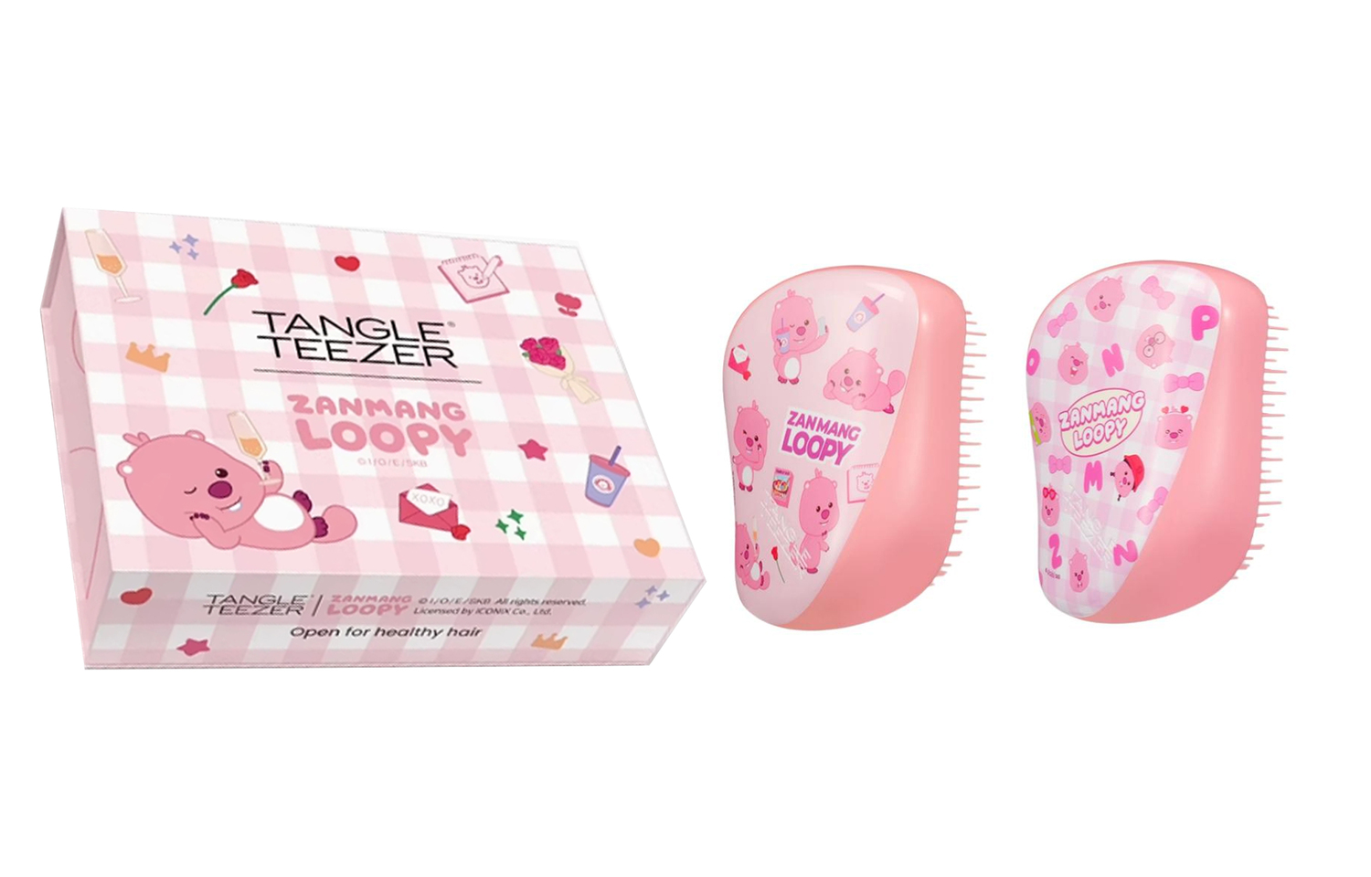 X ZANMANG LOOPY Shin Chan Box Of Heartfelt Wishes Portable Comb Set Fluffing Up Tangle Teezer — фото 3