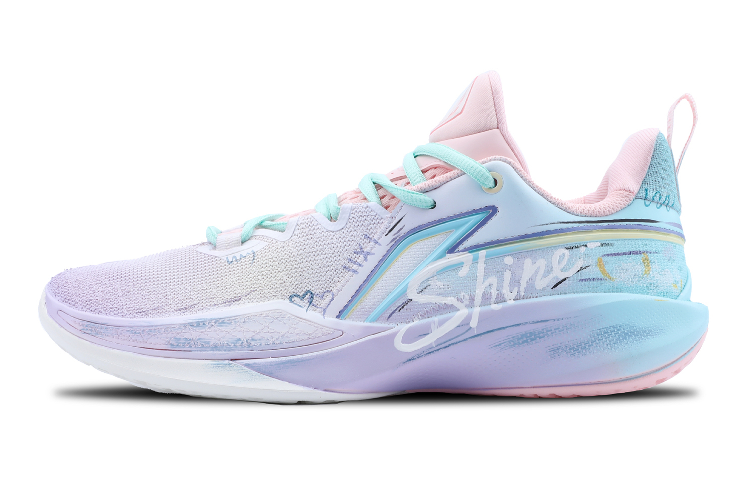 

LINING Speed Ling 2 амортизирующие, износостойкие низкие баскетбольные кроссовки для мужчин light purple