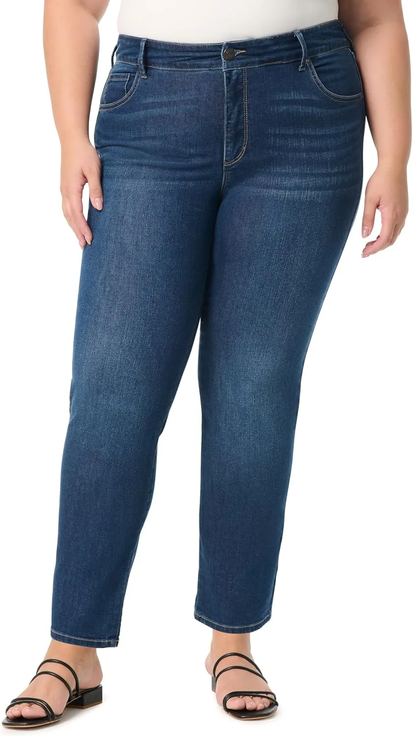 

Gloria Vanderbilt Women's Tummy Sculpt Front Zip Straight Leg Jean Plus