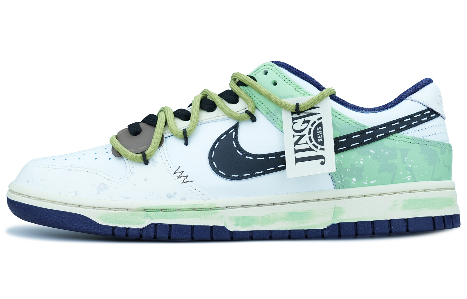 

Кроссовки Nike Dunk Skateboarding Shoes Men Low-top White/Green/Black/Blue, светло-зеленый