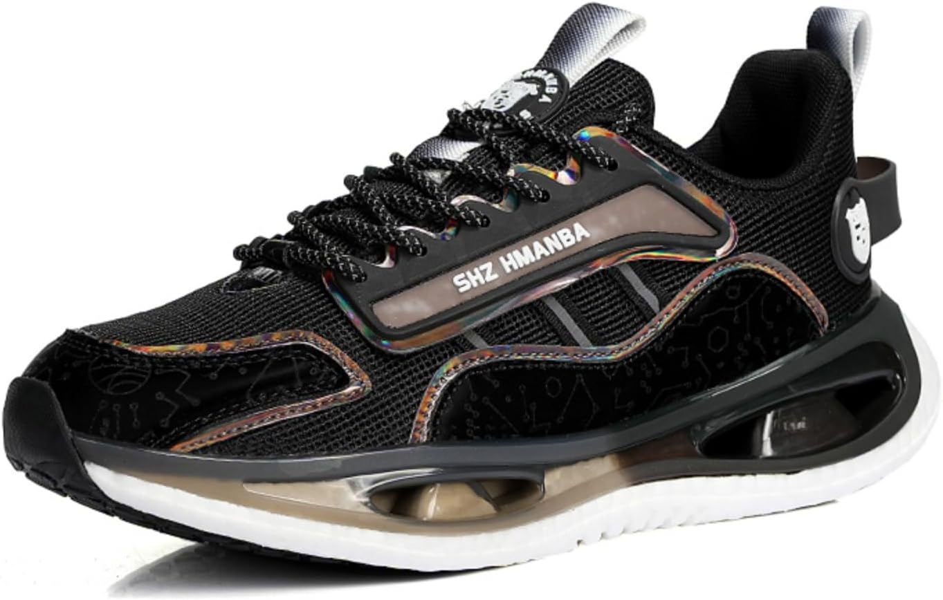 

Мужские кроссовки среднего уровня на шнуровке с воздушной подушкой для бега по дороге, легкие, дышащие, для прогулок, спорта и тенниса Netehadi, черный