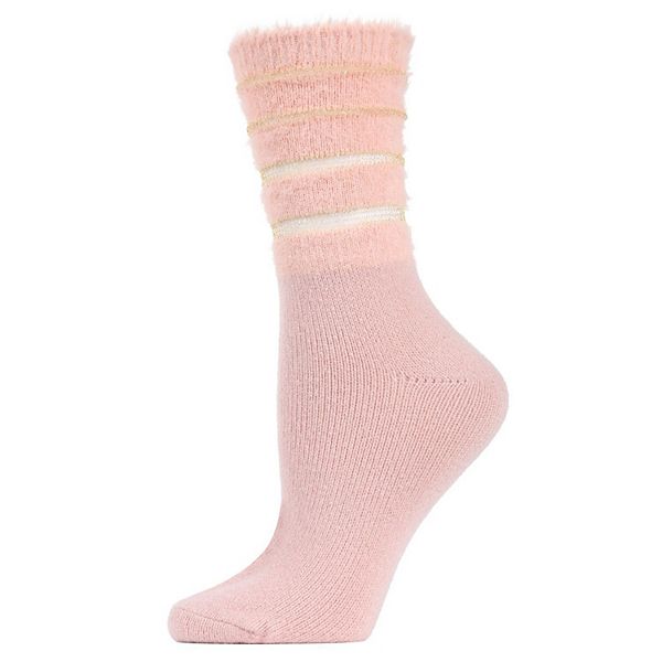 

Женский плюшевый носок с полосками и мерцающим эффектом Memoi, Pink