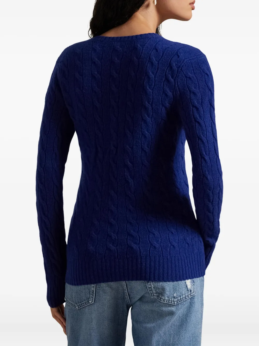 Свитер Kimberly фактурной вязки POLO RALPH LAUREN, синий — фото 4