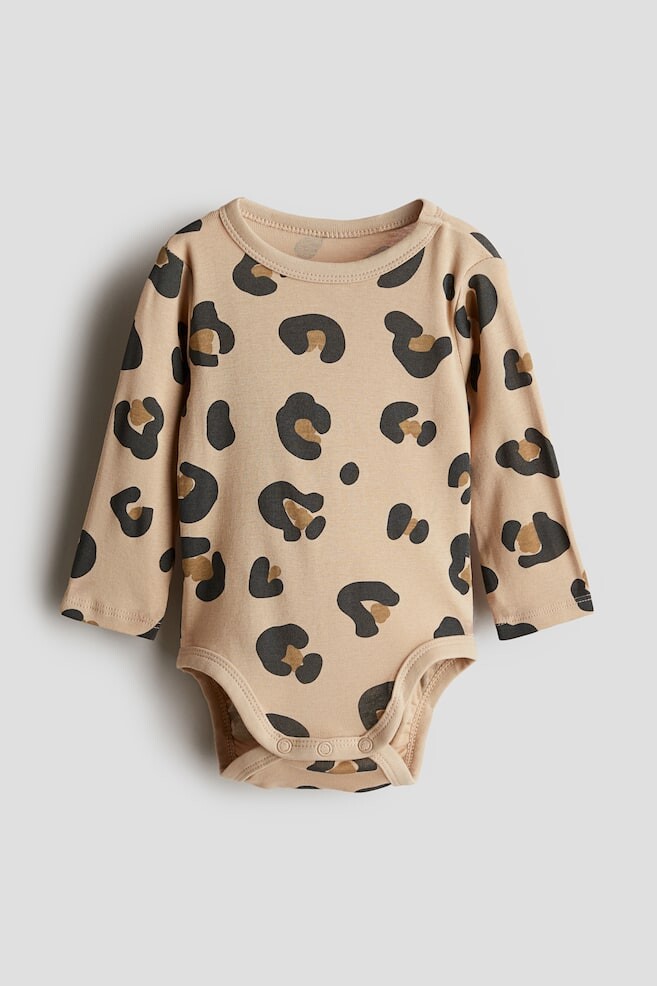 

Боди с длинными рукавами H&M, бежевый