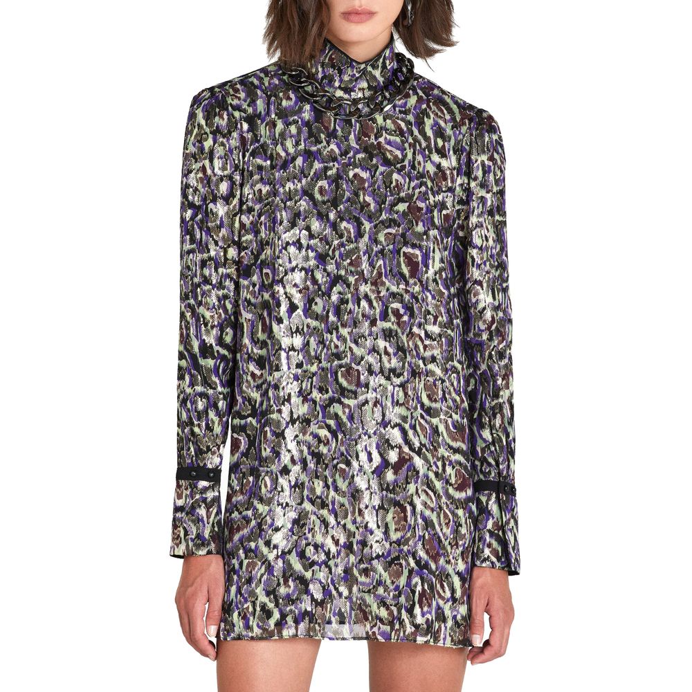 

Шикарное платье миди с металлизированной нитью и пятнистым принтом Patrizia Pepe, мультиколор