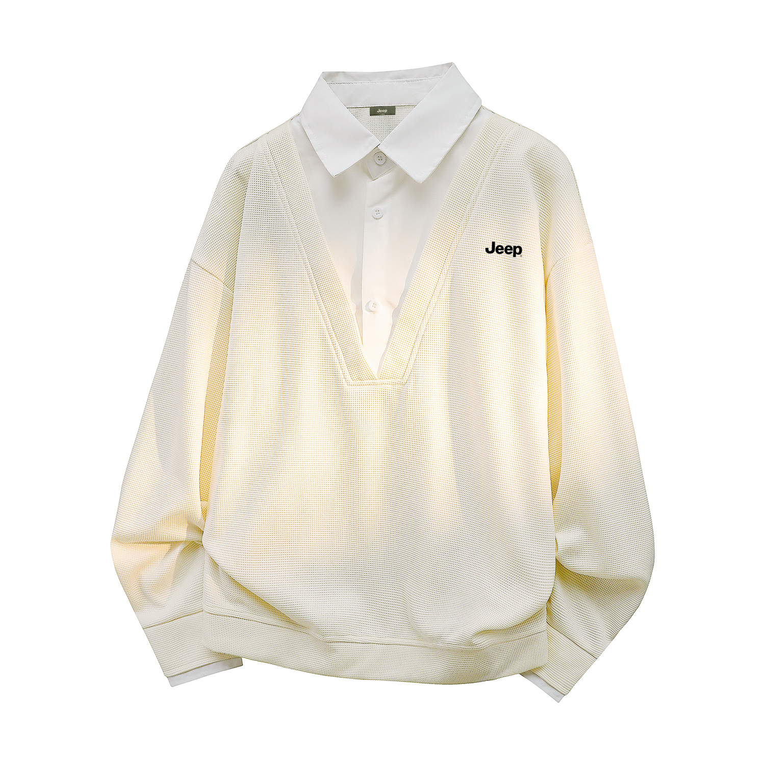 

Свитшот Unisex Lapel Moderate Mock Two Piece Jeep, оранжевый