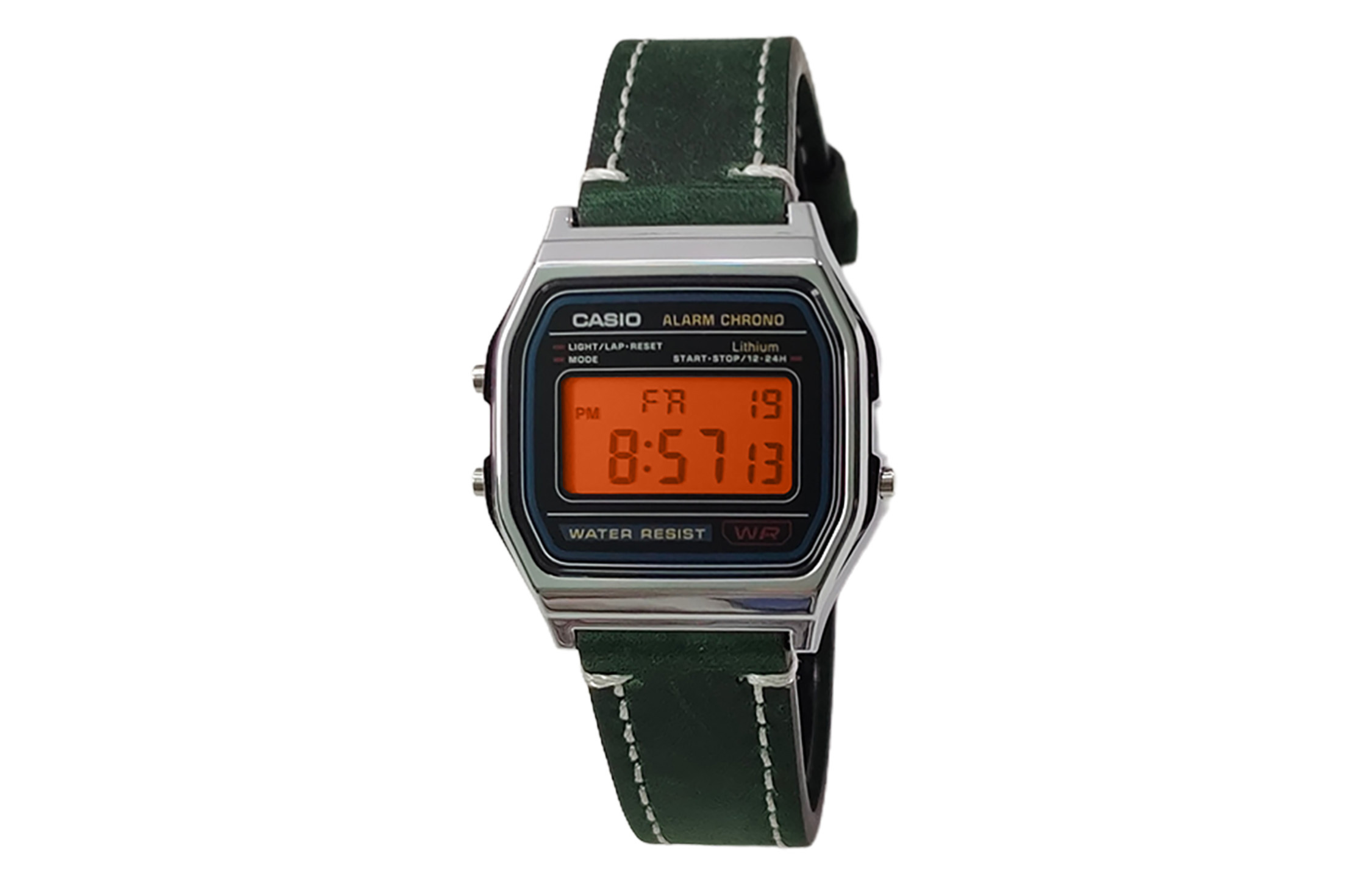 

CASIO Мужские часы Retrofit Series с кварцевым механизмом и ремешком из натуральной кожи, черный циферблат