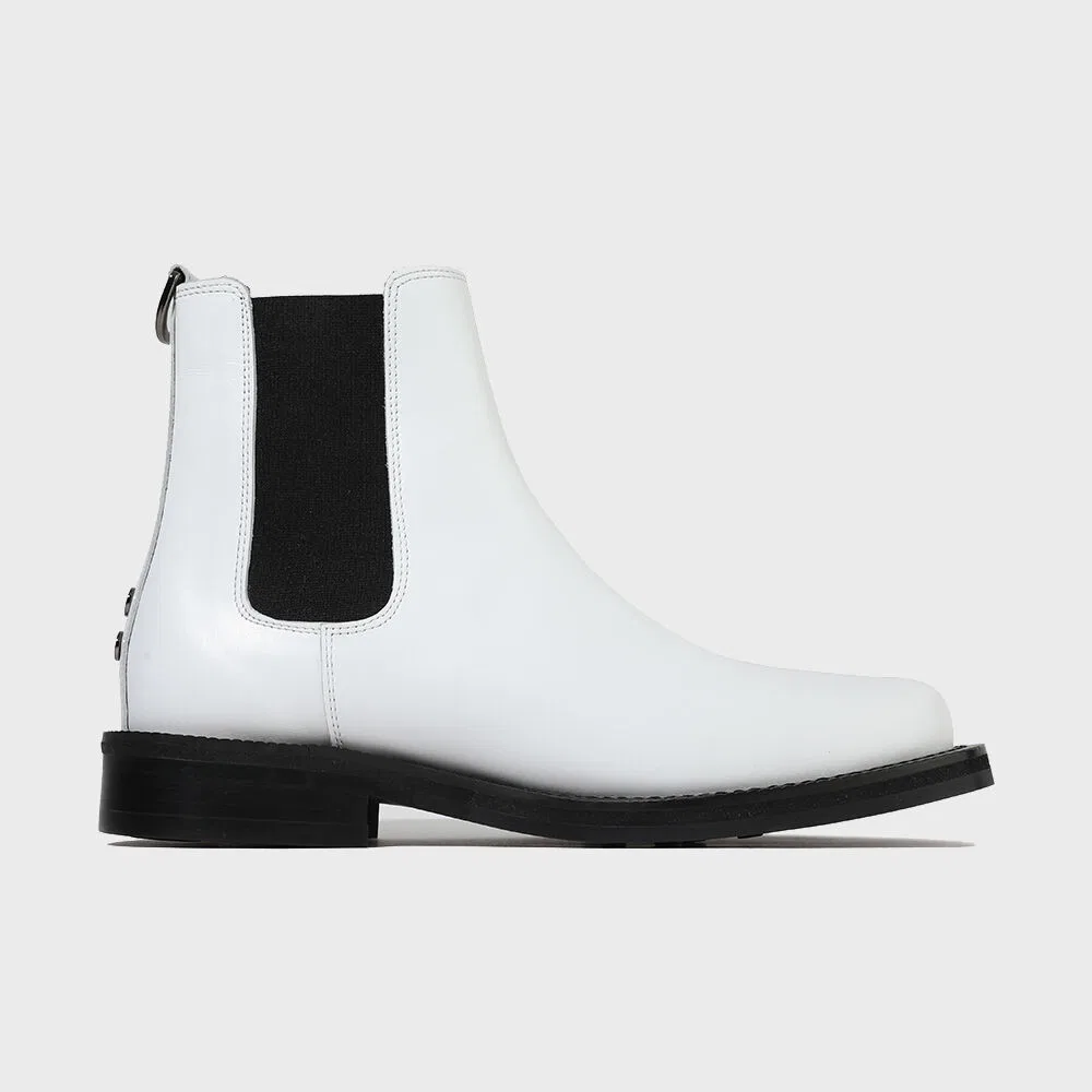 Мужские челси на плоской подошве с круглым носком и подошвой Vibram, цвет Cream White, от Firenze.A — фото 3