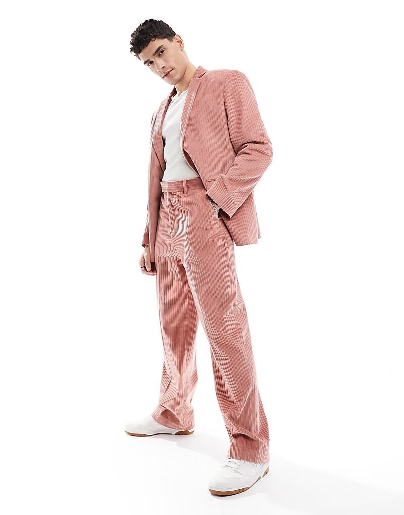 

Широкие костюмные брюки кораллово-розового цвета ASOS DESIGN
