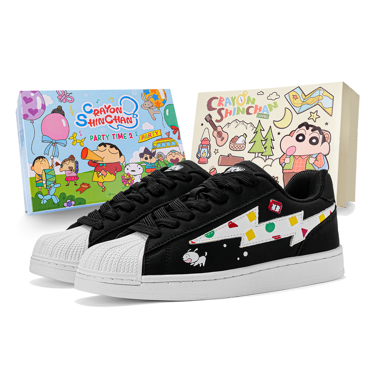 

Crayon Shinchan Баланс Легкие Поддерживающие Лоу-топы Скейтборд Кроссовки Унисекс Черно-белые, цвет Black & White