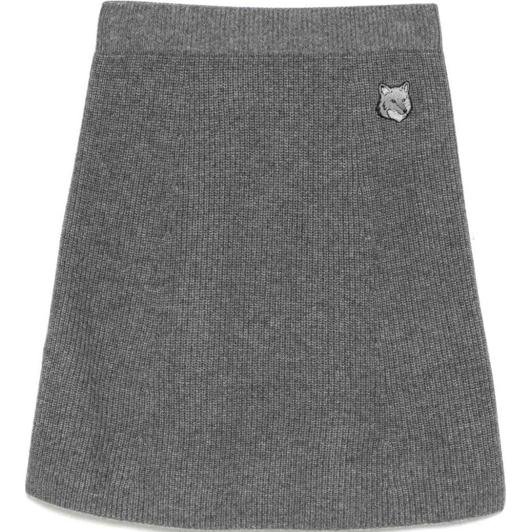 

Юбка миди Maison Kitsuné с аппликацией в виде лисьей головы Bold Fox Head Maison Kitsune, серый