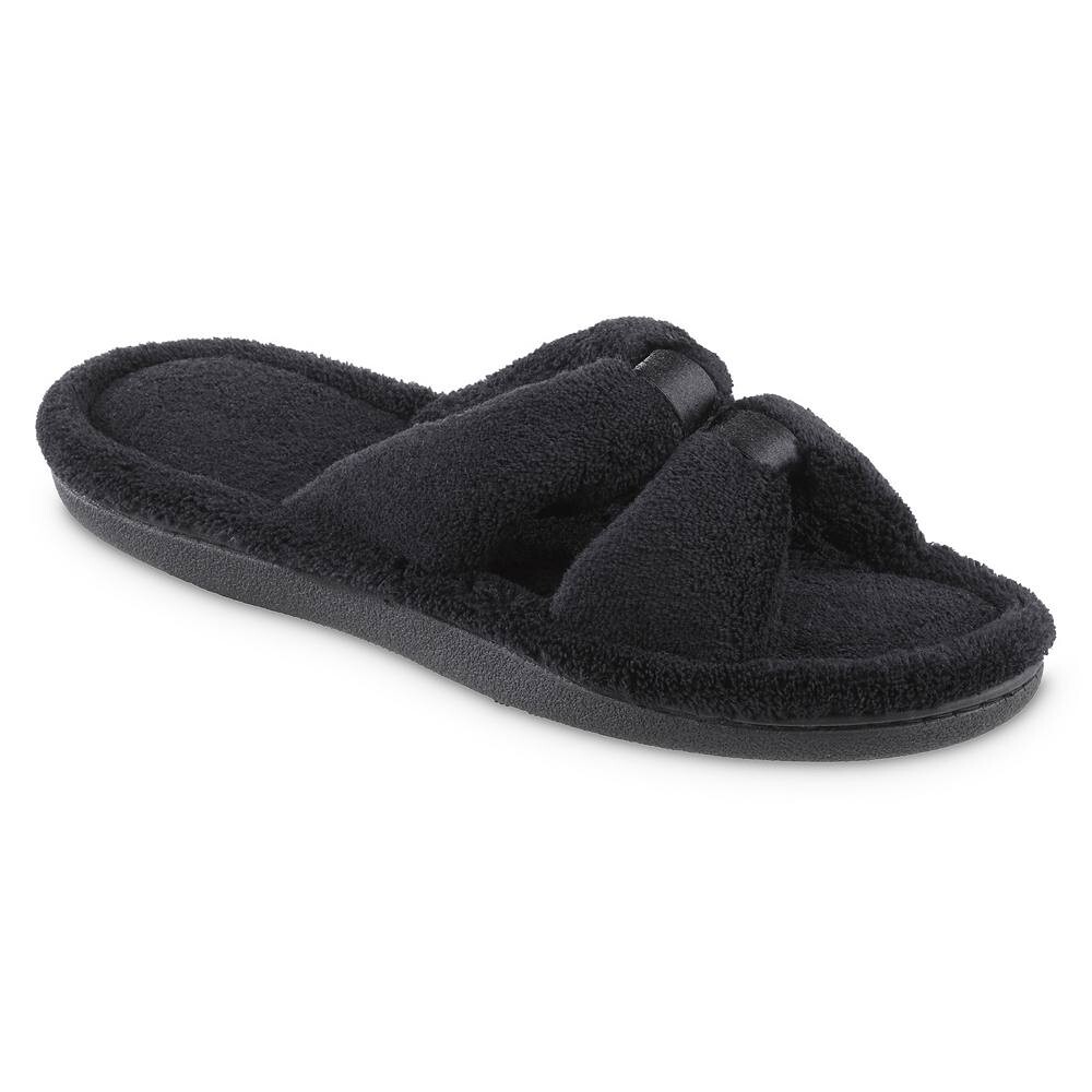 

Женские тапочки X-Slide из микротерри с эффектом памяти и изотоником с атласной отделкой Isotoner, черный
