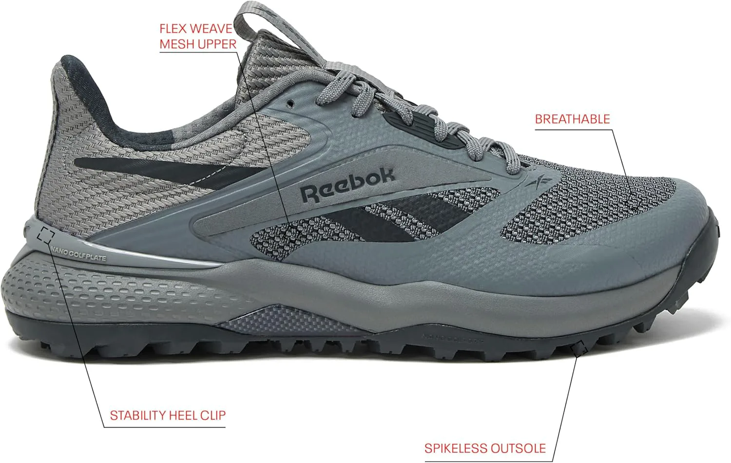 Мужские гольф-кроссовки Reebok Nano Golf без шипов — фото 2