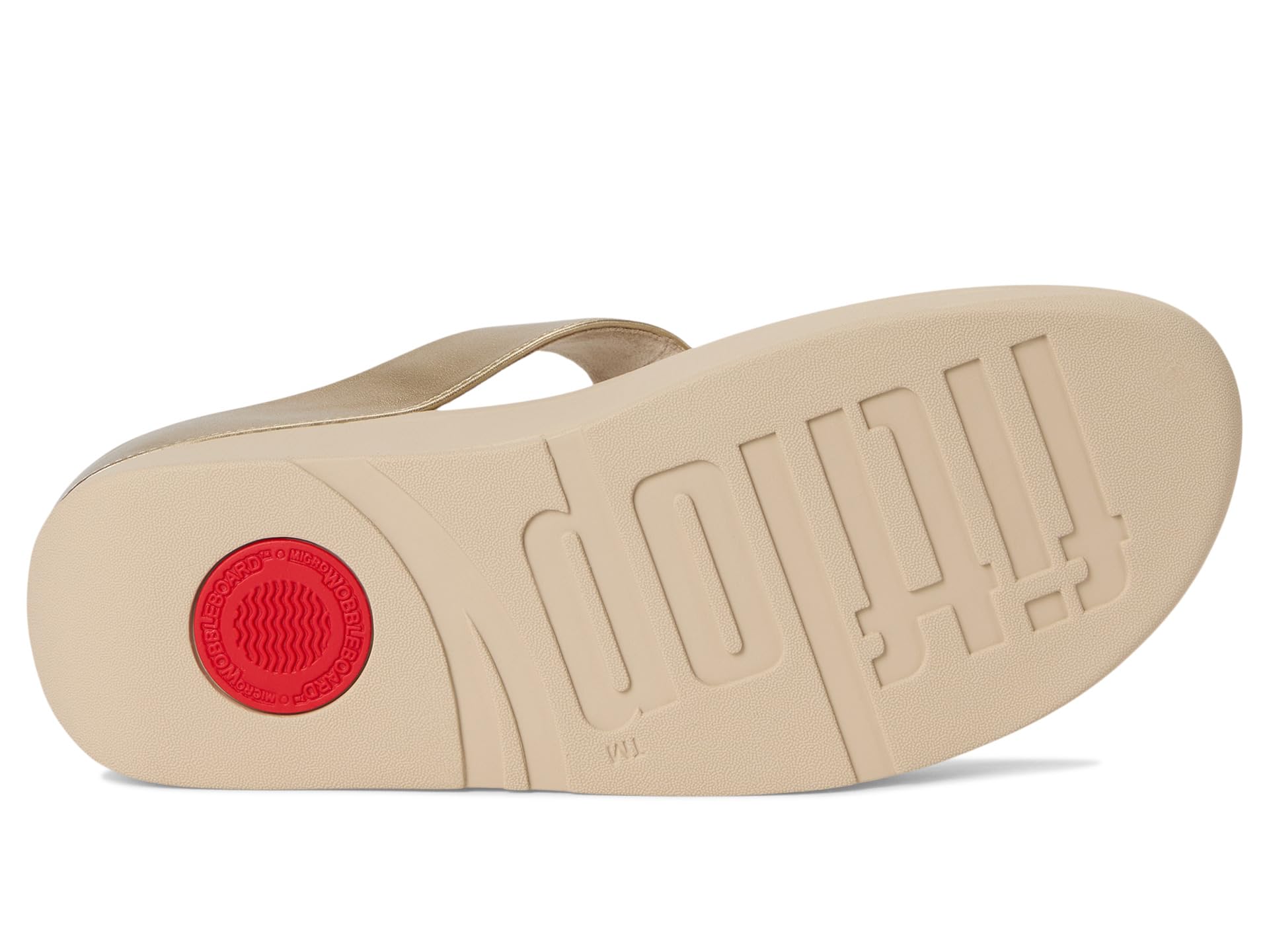 Сандалии FitFlop Fino Beadie-Button Metallic Toe-Post Sandals, цвет Platino — фото 3