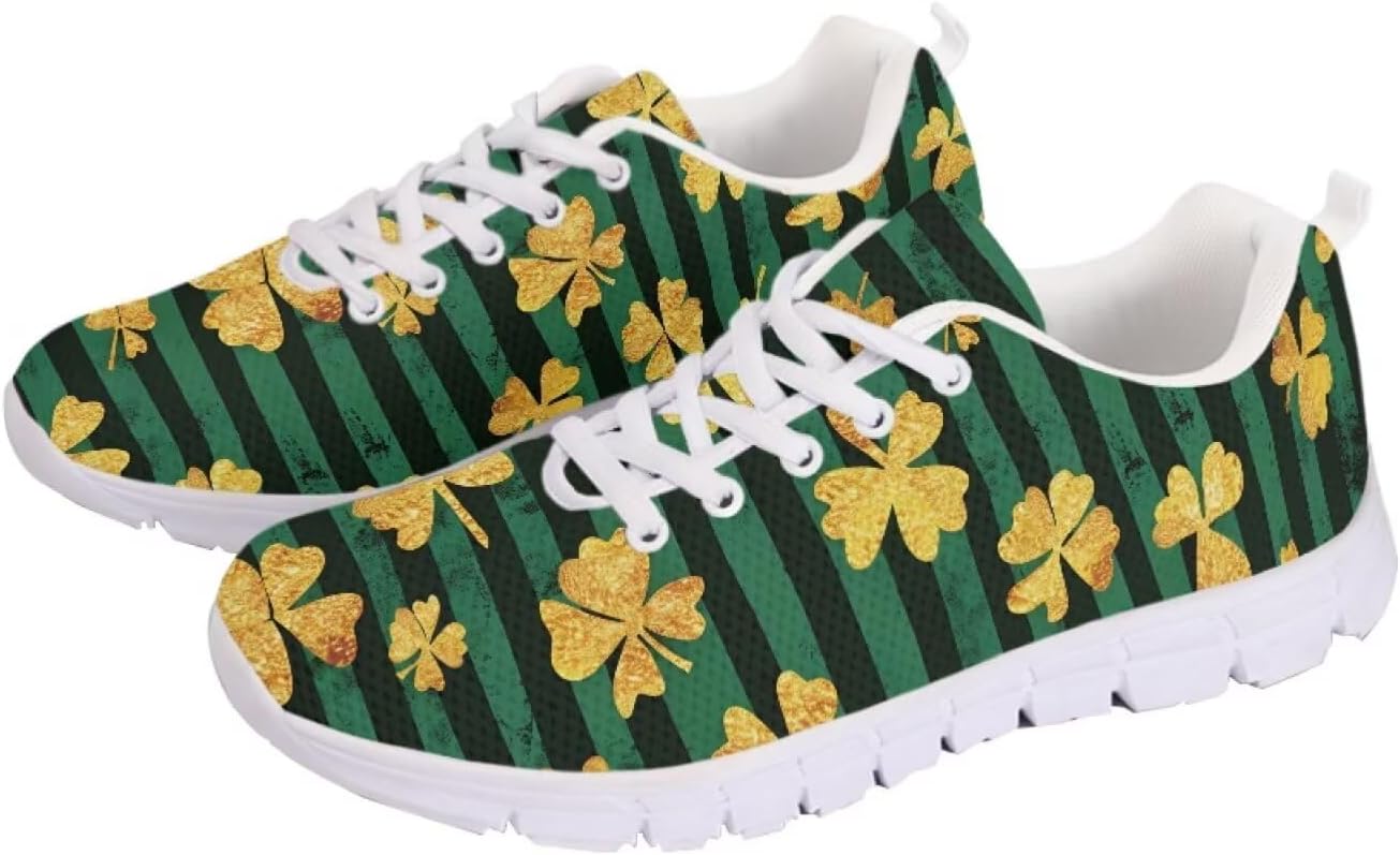 

Кроссовки с американским флагом для прогулок, кроссовки на 4 июля, повседневные беговые кроссовки для фитнеса на День независимости Getelinseng, St Patrick's Day Leaves Stripe