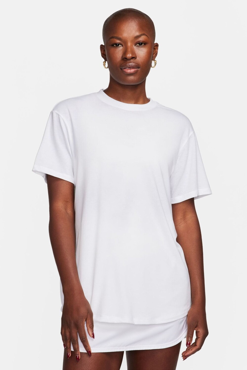 

Один свободный топ с короткими рукавами Dri Fit Nike, белый