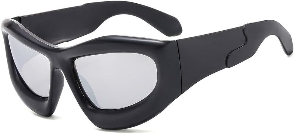 

MUTYNE Модные синие зеркальные солнцезащитные очки для женщин, винтажные большие очки «кошачий глаз», мужские очки в стиле хип-хоп панк, женские солнцезащитные очки, Black Silver