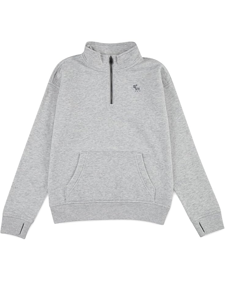 

Детская толстовка abercrombie kids Essentials Quarter Zip, Anf Light Grey Heather