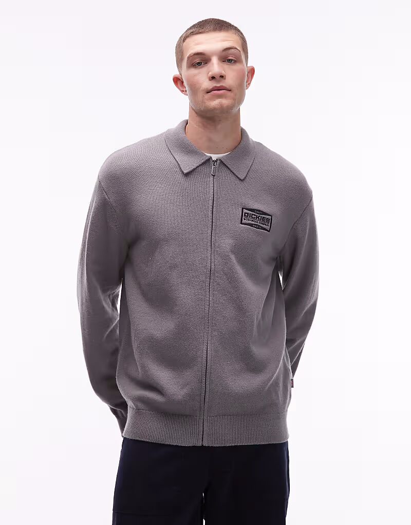 

Вязаный джемпер Bolivar на молнии темно-серого цвета Dickies