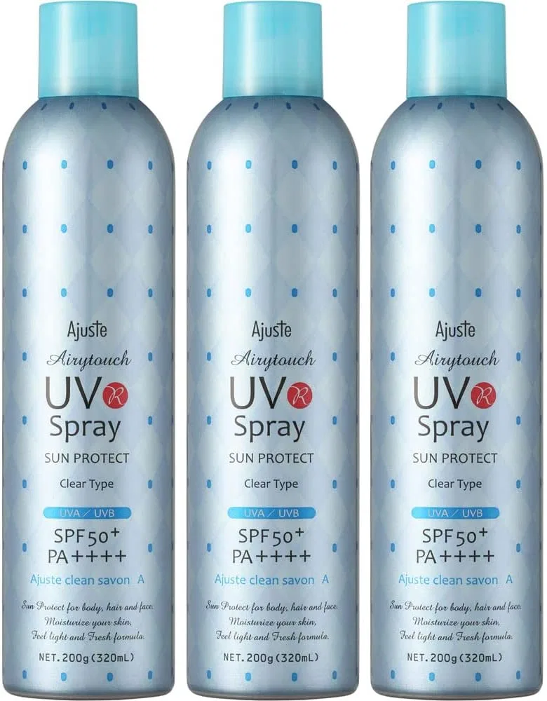Солнцезащитный спрей Adjuster Airy Touch UV SPF 50+ PA++++, 320 мл, набор 3 шт, с ароматом чистого мыла