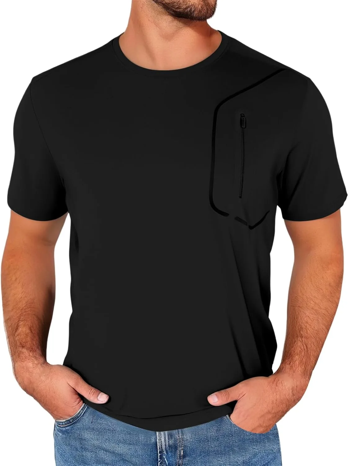 

Мужская футболка для тренировок Ice Silk Quick Dry с карманом Thatrich