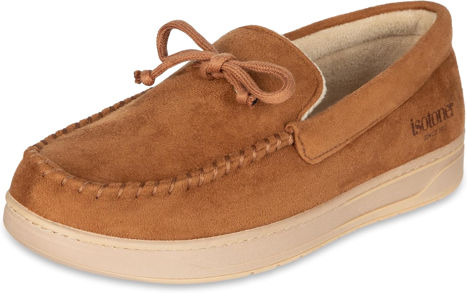 

Мужские тапочки Isotoner с микровельветом, с памятью формы, для дома и улицы, Cognac