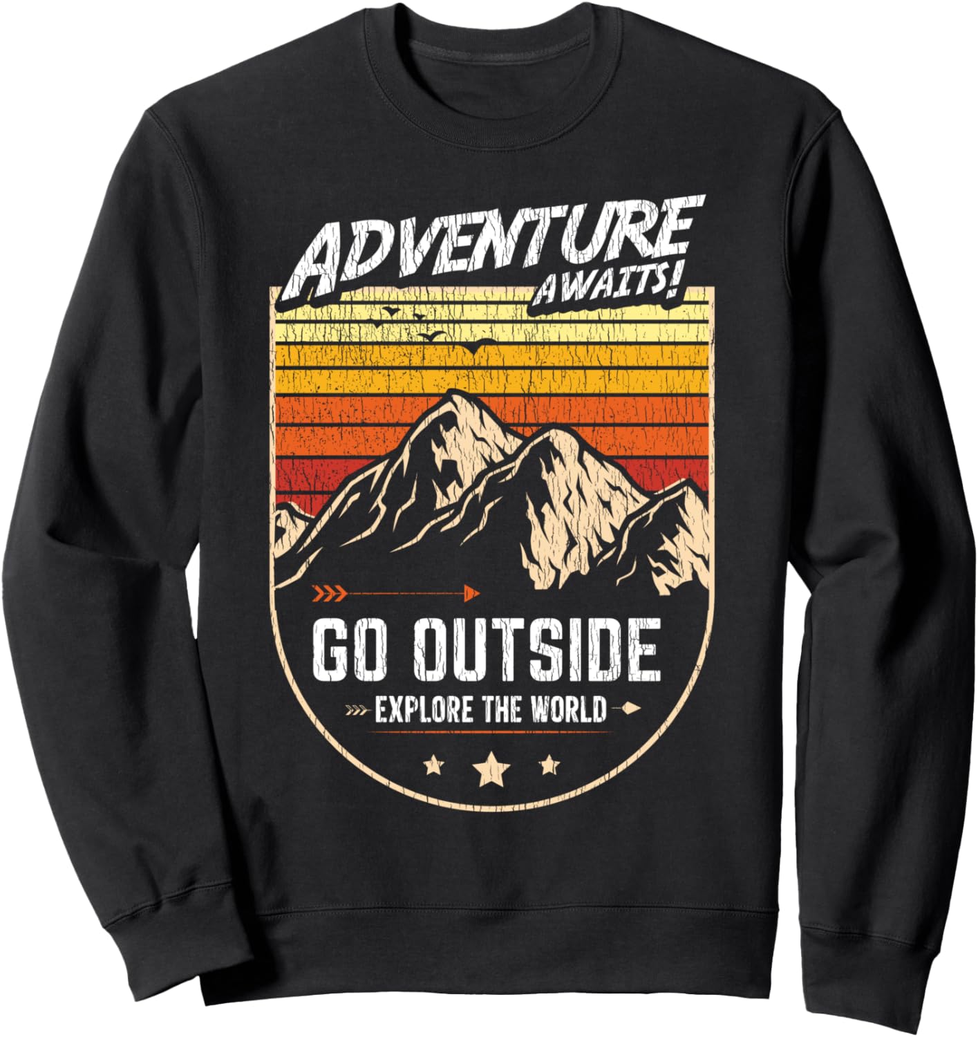 

Толстовка для любителей походов и приключений на природе, кемпинга и горных походов Camping Mountain Hiker Apparel. Usa, черный