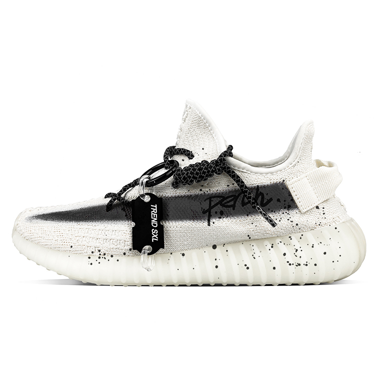 Yeezy Boost 350 V2 Износостойкие низкие повседневные кроссовки Unisex White Black Adidas Originals