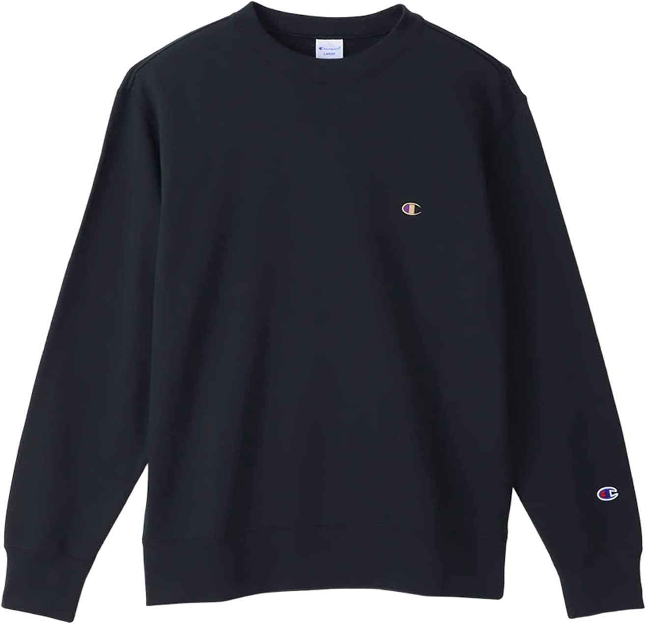 

Мужская флисовая толстовка Champion с длинными рукавами и круглым вырезом, с вышитым логотипом, базовый размер C3-W001Z, темно-синий/бежевый