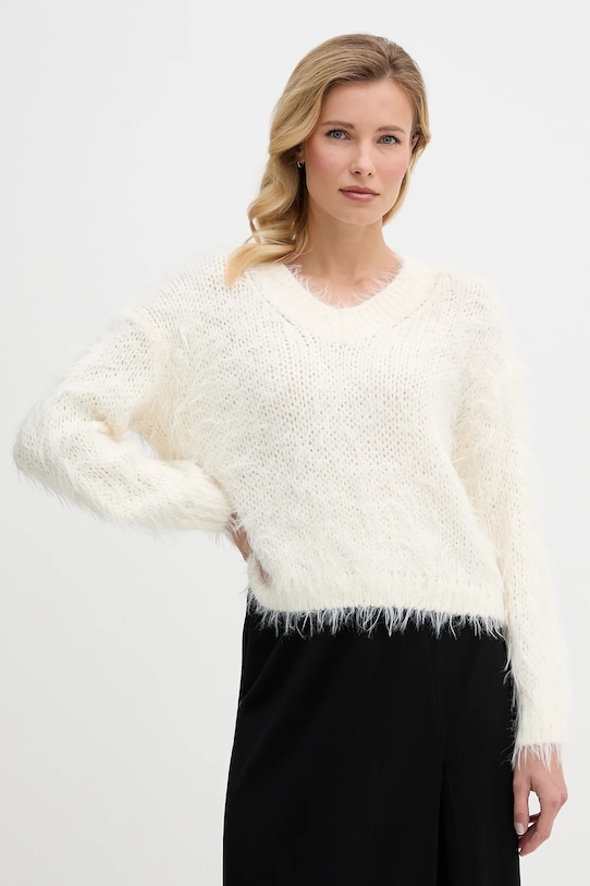 

Свитер из шерстяной смеси OUI, бежевый