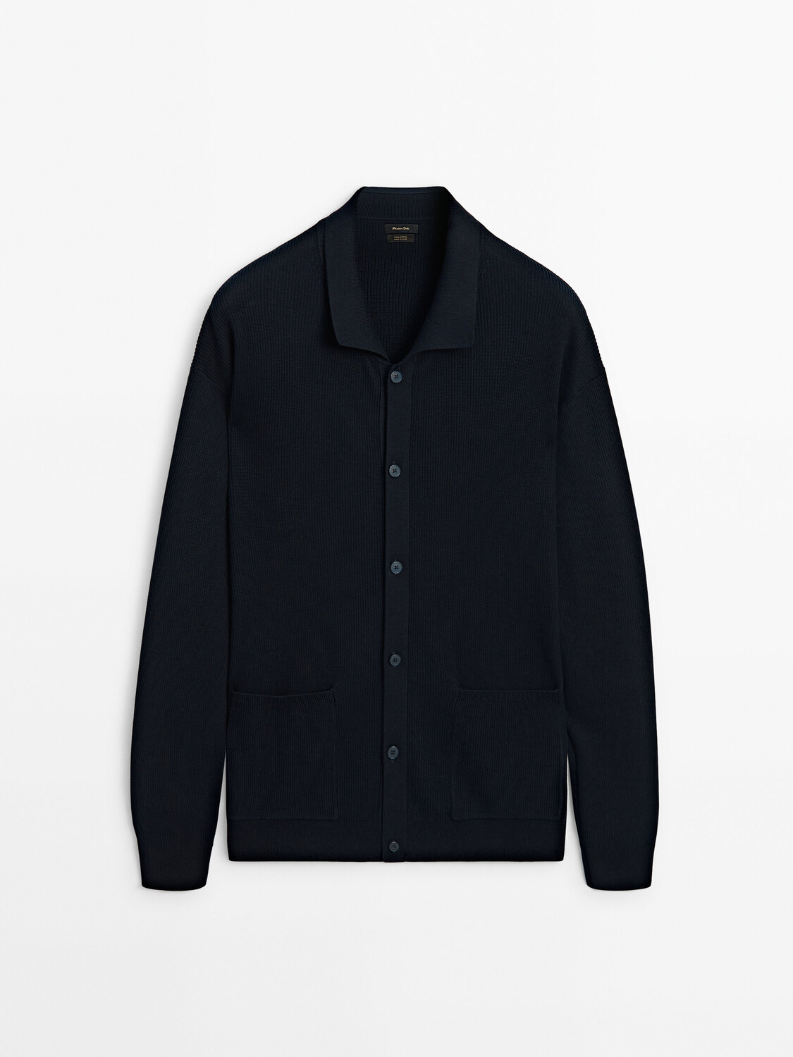

Кардиган в рубчик из 100% хлопка Massimo Dutti, синий