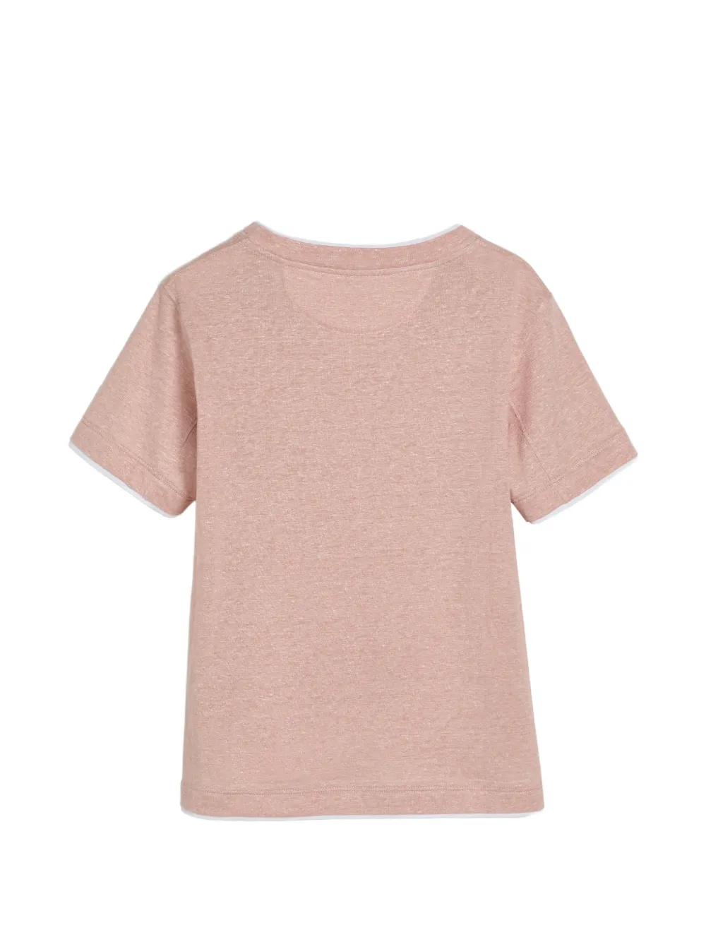 Футболка из льна и хлопкового джерси Brunello Cucinelli Kids, розовый — фото 2