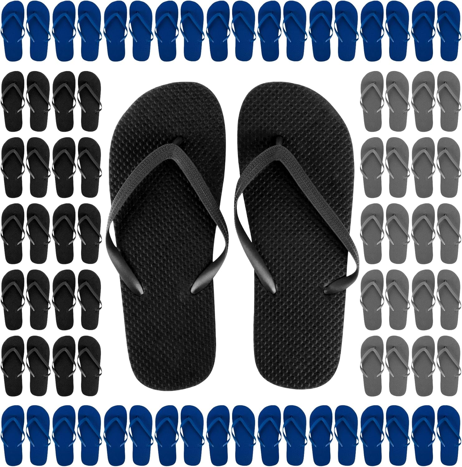 

Trail maker 50 Pairs Bulk Wedding Flip Flops for Men Waterproof Wholesale Flip Flops for Men in Bulk for Wedding Guests, Bnb Guests, Hotels, and Charity Donation