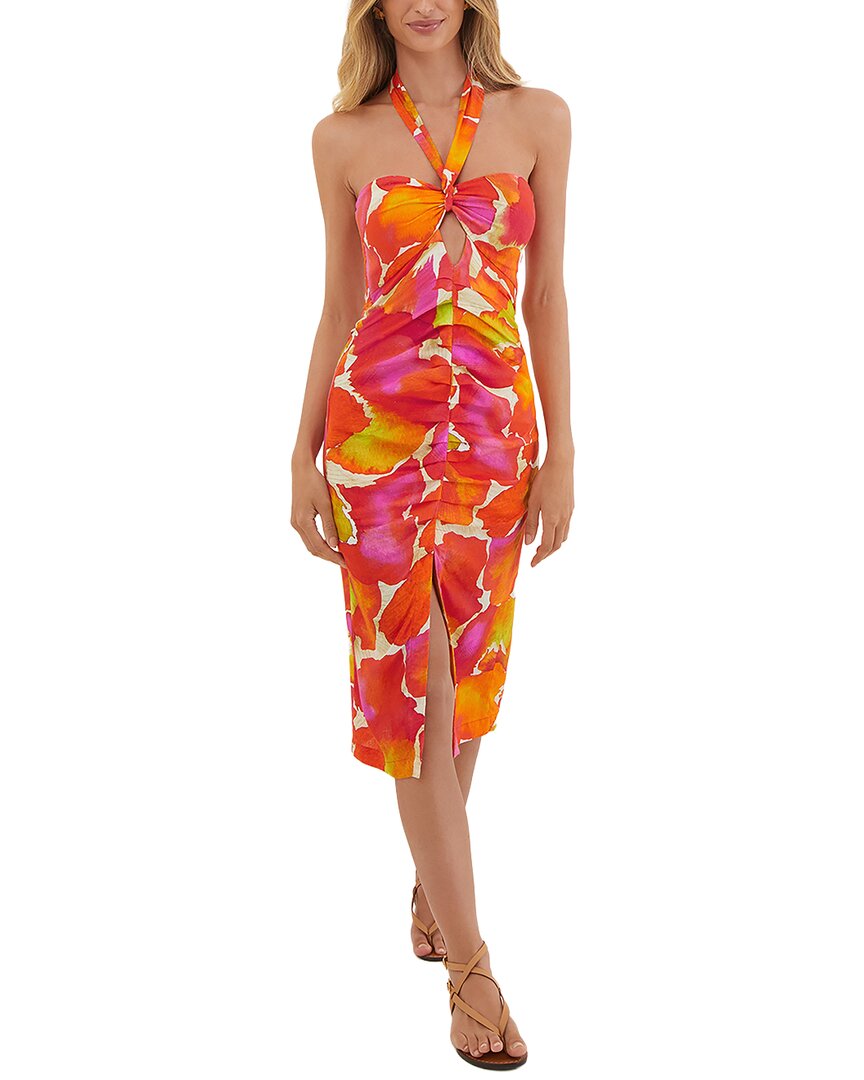 

Платье миди из льняной смеси ViX Gal Natori, мультиколор