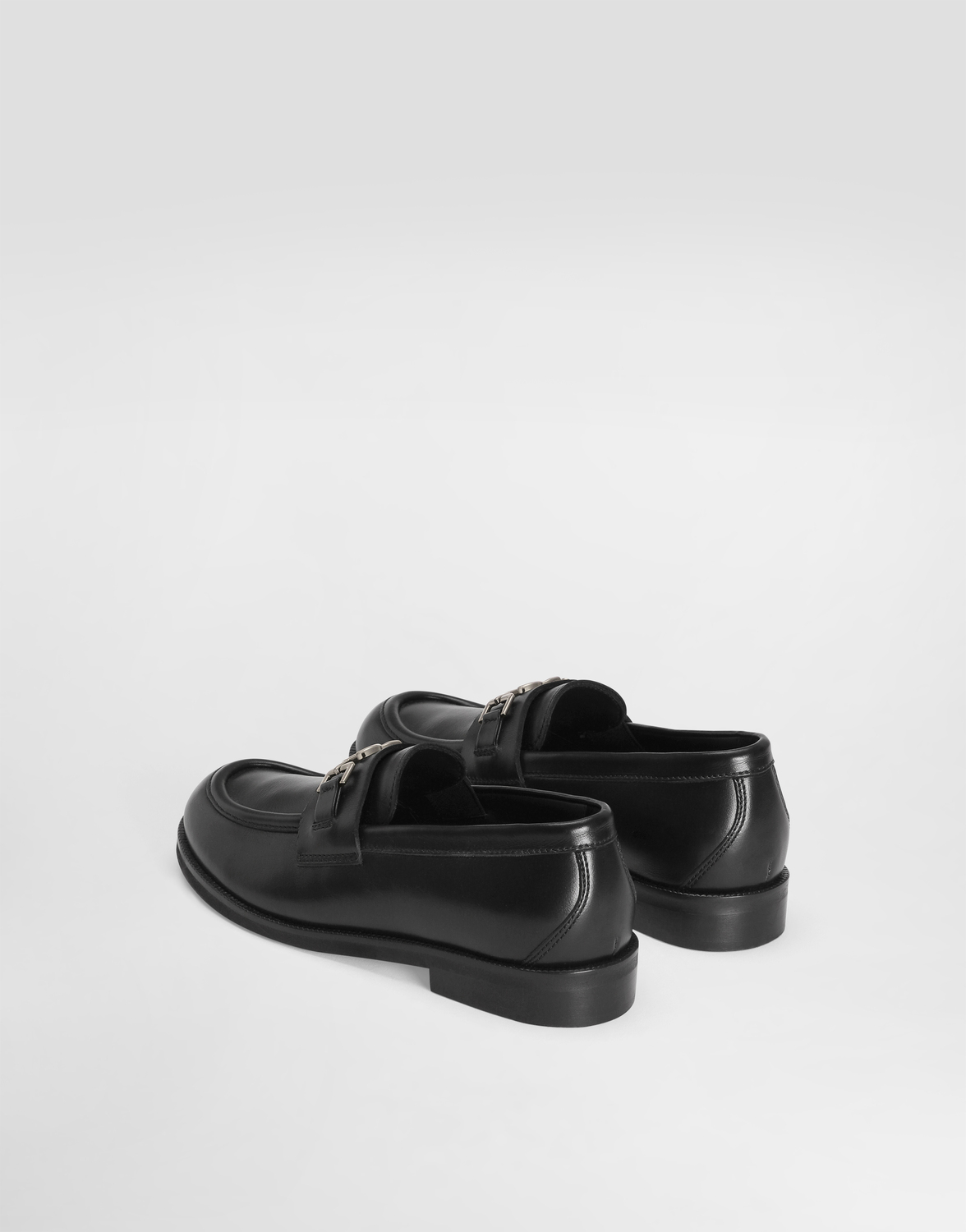 Лофер из телячьей кожи наппа DOLCE & GABBANA, черный — фото 3