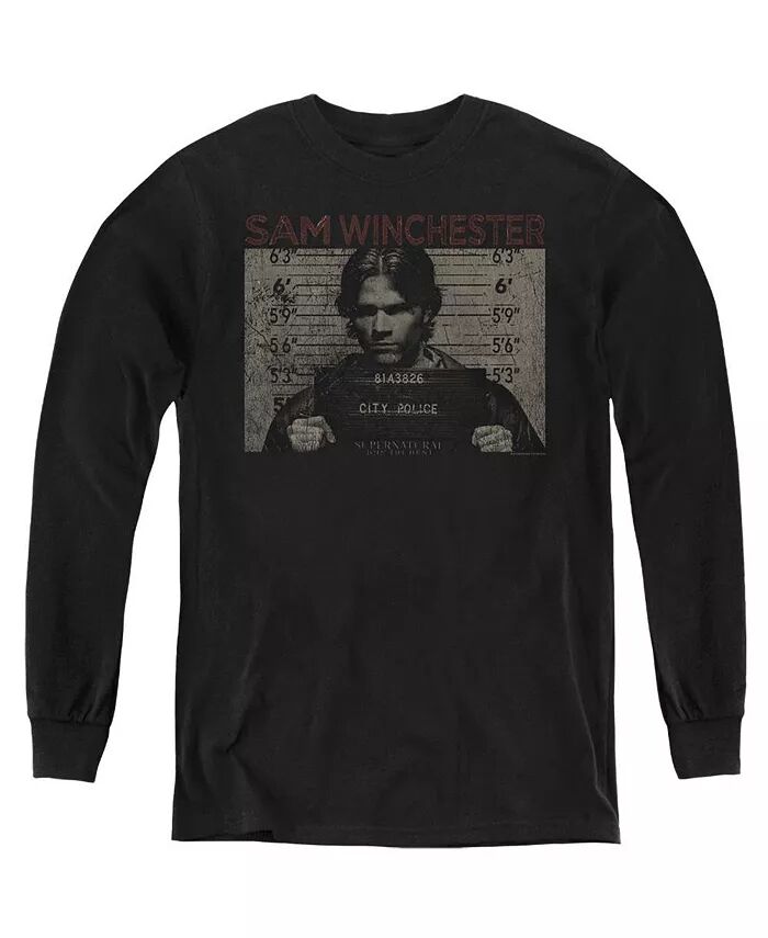 

Толстовка с длинным рукавом Youth Sam Mug Shot Supernatural, черный