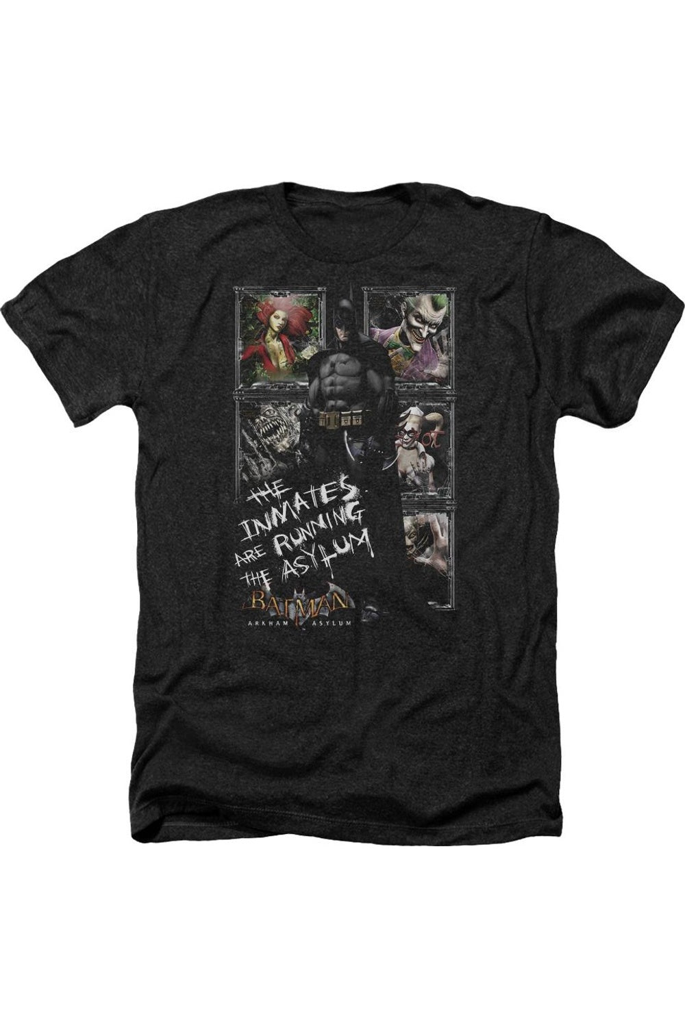 

Футболка / футболка для взрослых Batman Arkham Asylum Running The Asylum Heather Gildan, черный
