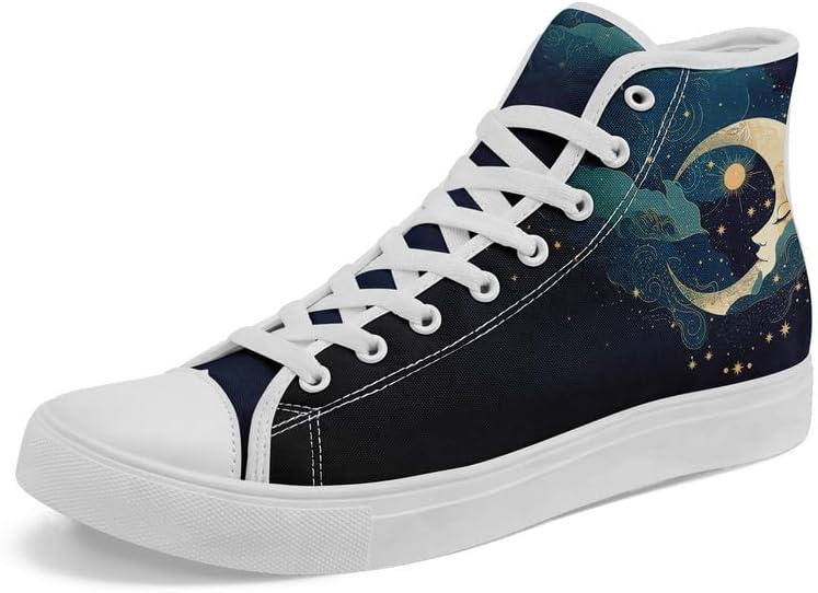 

Кеды на высокой подошве Sun Moon Star из холщовой ткани для женщин и мужчин, черные и белые модные туфли, шнуровка, стильные, унисекс, для прогулок и повседневного ношения Awsole