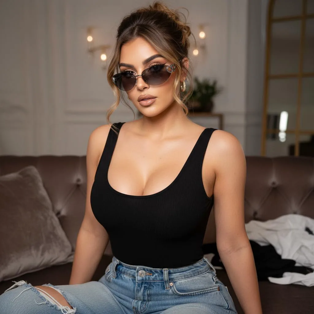 

Винтажные солнцезащитные очки FancyPink без оправы с двойным сердцем для женщин - обтекаемая оправа, модные очки в стиле Y2K 2000-х годов, A01-grey Frame Grey Lenses