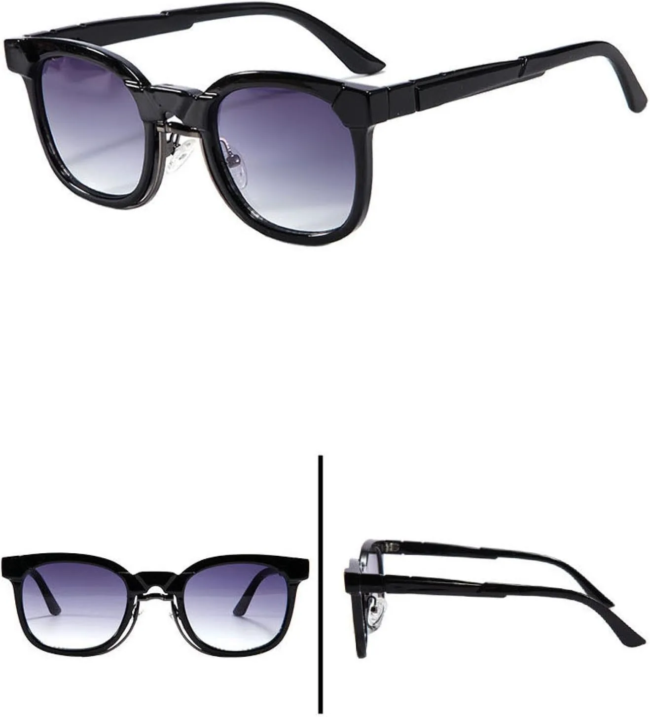 

Роскошные солнцезащитные очки «кошачий глаз» для женщин и мужчин, популярные винтажные панк-очки, двухцветные, для вождения на открытом воздухе TKKTLLT, Black Clear