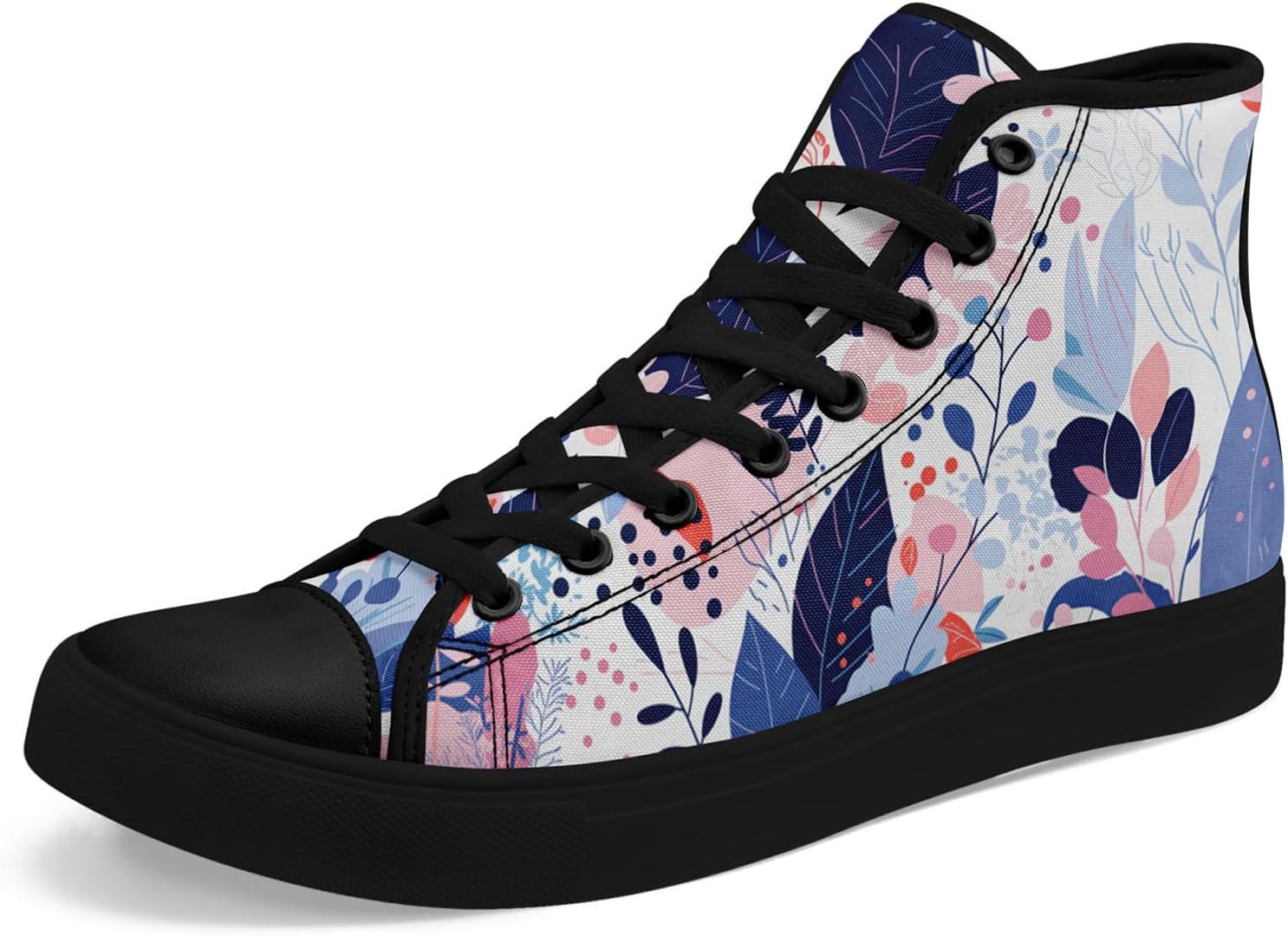 

Высокие кеды с цветочным рисунком для мужчин и женщин - стильные плоские кроссовки, удобные, дышащие, повседневная мода Awsole, белый/черный/синий