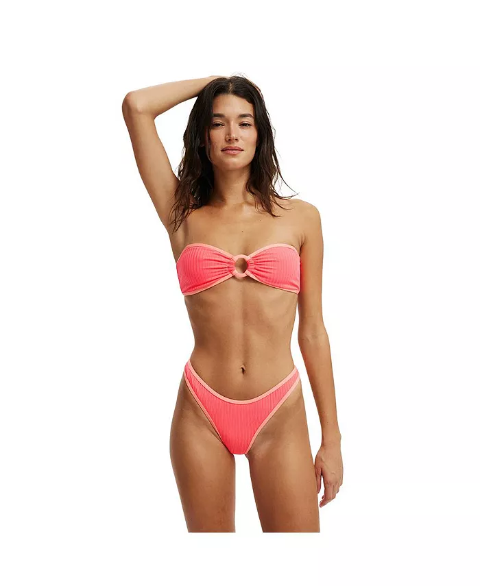 

Женские утонченные плавки-бикини в бразильском стиле с высокими боками COTTON ON, розовый