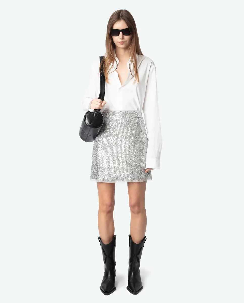 

Юбка Justi с пайетками Zadig & Voltaire, серебряный
