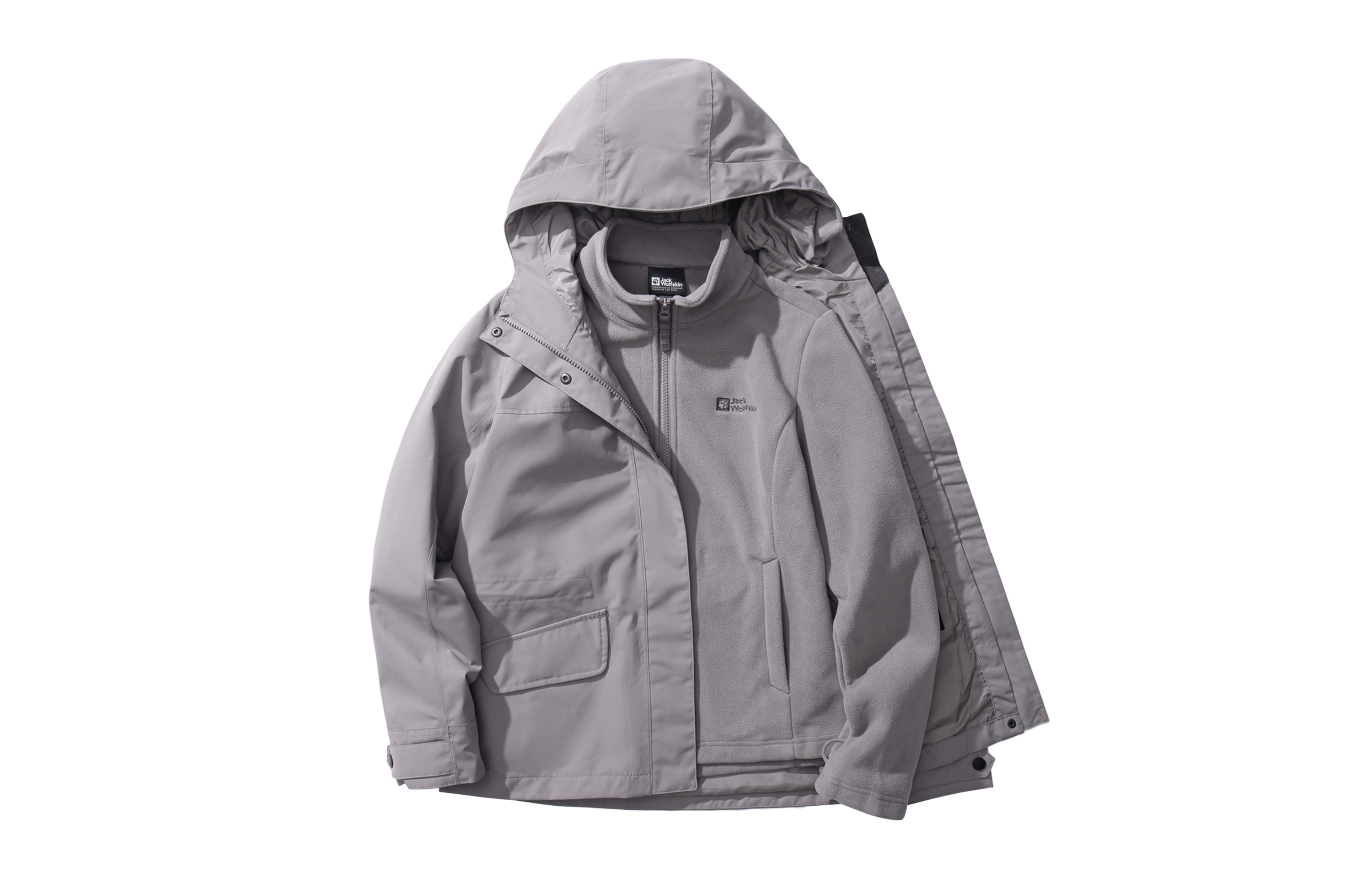

Женская ветровка Jack Wolfskin 3-в-1, водонепроницаемая и ветрозащитная, сохраняющая тепло, Mint Leaf Green/4137