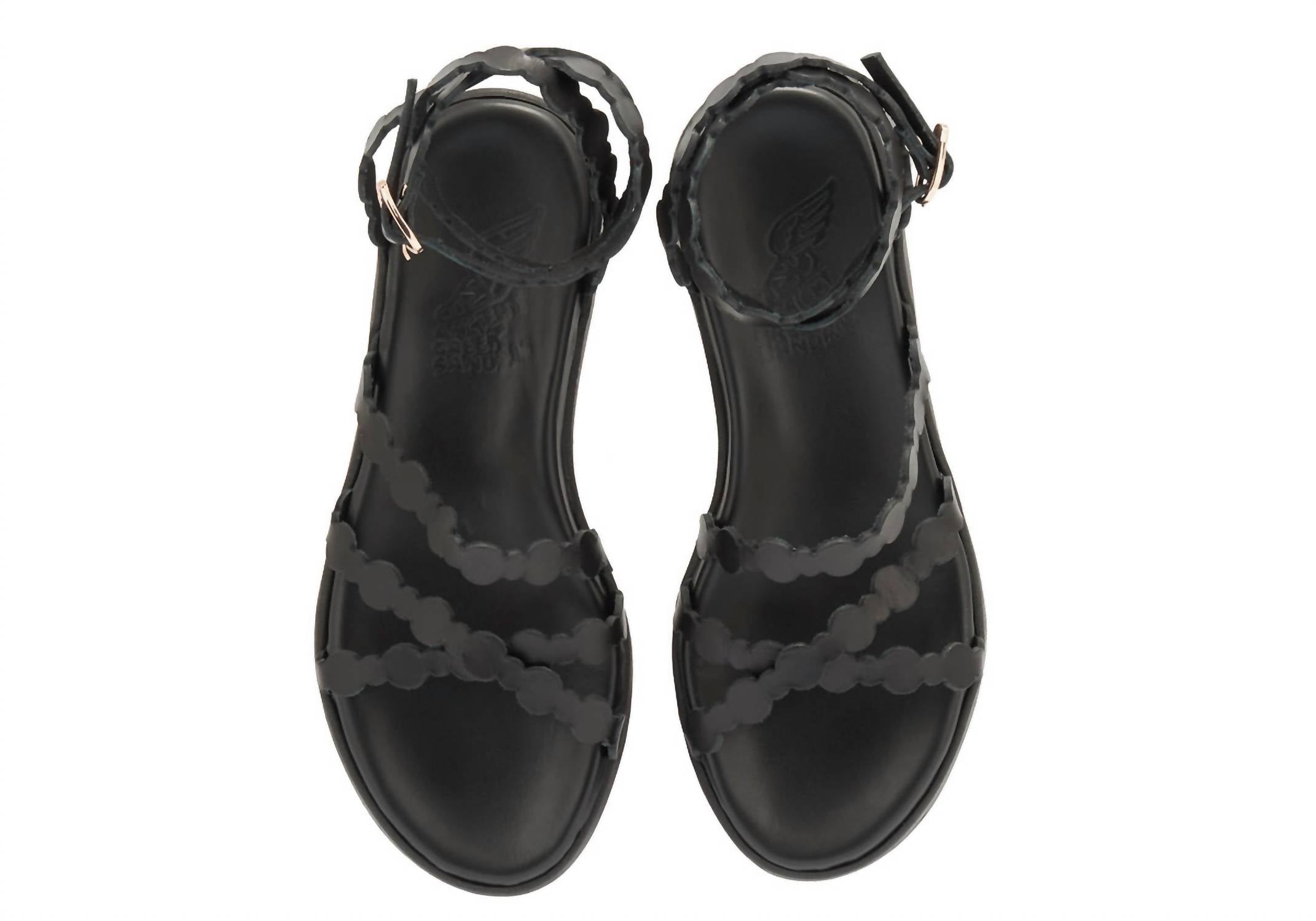 Женские сандалии Aspis в черном цвете Ancient Greek Sandals