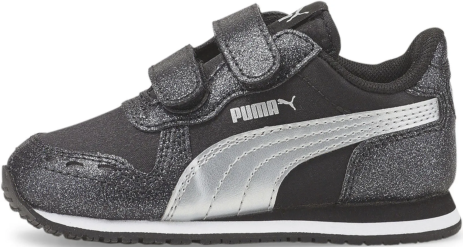 

Кроссовки PUMA "CABANA RACER GLITZ V INF", для малышей на застежке-липучке, цвет Puma Silver- Puma Black- Puma Silver