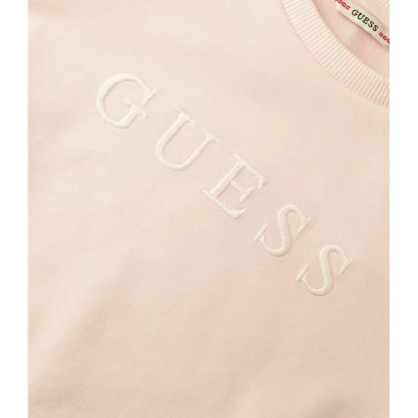 Детская махровая толстовка стандартного кроя Guess, розовый — фото 3